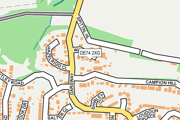 DE74 2XG map - OS OpenMap – Local (Ordnance Survey)