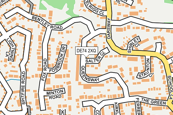 DE74 2XQ map - OS OpenMap – Local (Ordnance Survey)