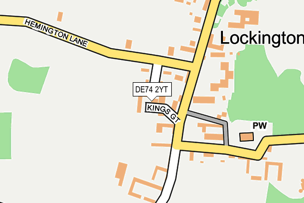 DE74 2YT map - OS OpenMap – Local (Ordnance Survey)