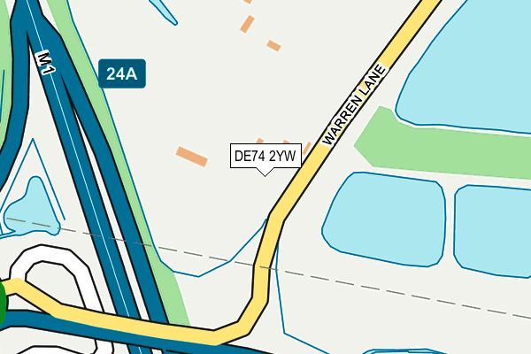 DE74 2YW map - OS OpenMap – Local (Ordnance Survey)
