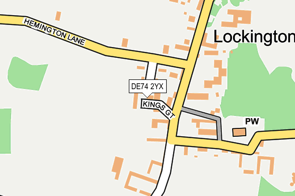 DE74 2YX map - OS OpenMap – Local (Ordnance Survey)