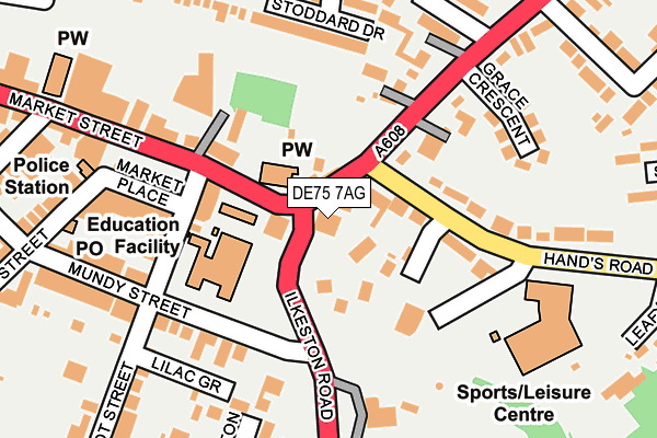 DE75 7AG map - OS OpenMap – Local (Ordnance Survey)