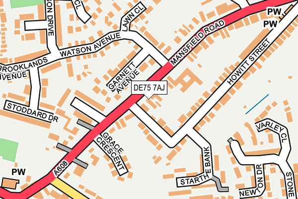 DE75 7AJ map - OS OpenMap – Local (Ordnance Survey)