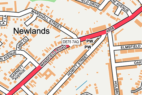 DE75 7AQ map - OS OpenMap – Local (Ordnance Survey)