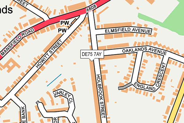 DE75 7AY map - OS OpenMap – Local (Ordnance Survey)