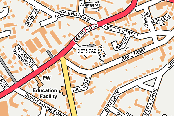 DE75 7AZ map - OS OpenMap – Local (Ordnance Survey)
