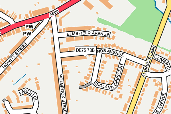 DE75 7BB map - OS OpenMap – Local (Ordnance Survey)