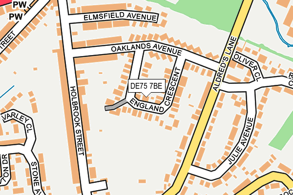 DE75 7BE map - OS OpenMap – Local (Ordnance Survey)