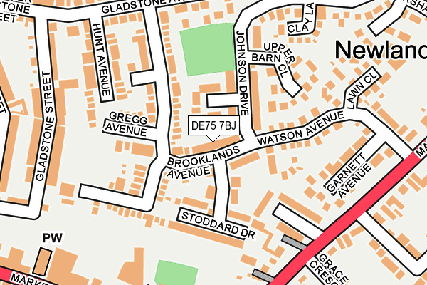 DE75 7BJ map - OS OpenMap – Local (Ordnance Survey)