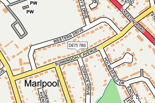 DE75 7BS map - OS OpenMap – Local (Ordnance Survey)