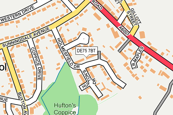 DE75 7BT map - OS OpenMap – Local (Ordnance Survey)