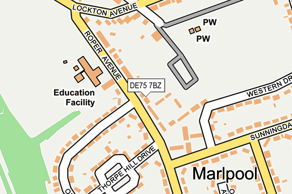 DE75 7BZ map - OS OpenMap – Local (Ordnance Survey)