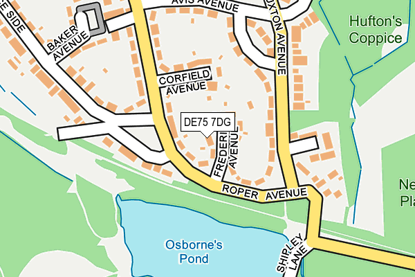 DE75 7DG map - OS OpenMap – Local (Ordnance Survey)