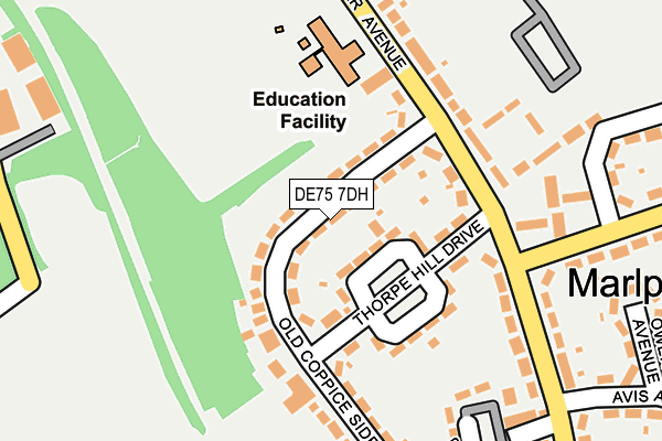 DE75 7DH map - OS OpenMap – Local (Ordnance Survey)