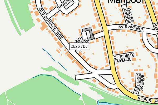 DE75 7DJ map - OS OpenMap – Local (Ordnance Survey)