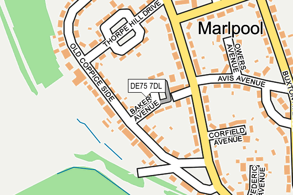 DE75 7DL map - OS OpenMap – Local (Ordnance Survey)