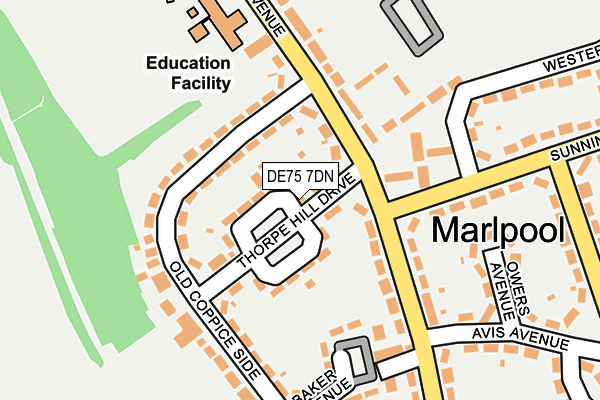 DE75 7DN map - OS OpenMap – Local (Ordnance Survey)