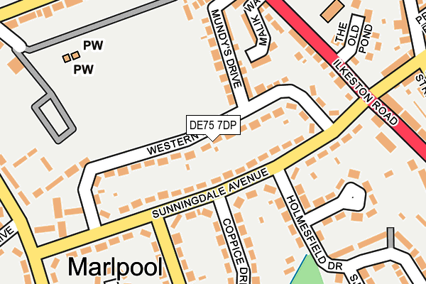 DE75 7DP map - OS OpenMap – Local (Ordnance Survey)