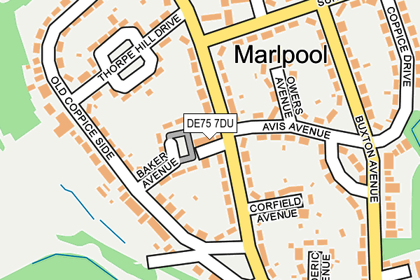 DE75 7DU map - OS OpenMap – Local (Ordnance Survey)