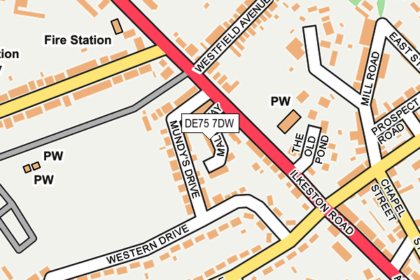 DE75 7DW map - OS OpenMap – Local (Ordnance Survey)