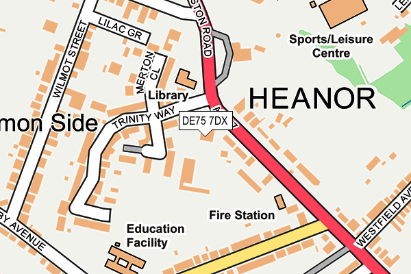 DE75 7DX map - OS OpenMap – Local (Ordnance Survey)