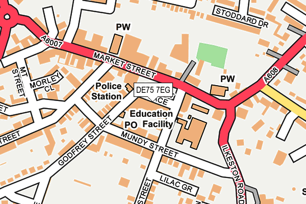DE75 7EG map - OS OpenMap – Local (Ordnance Survey)