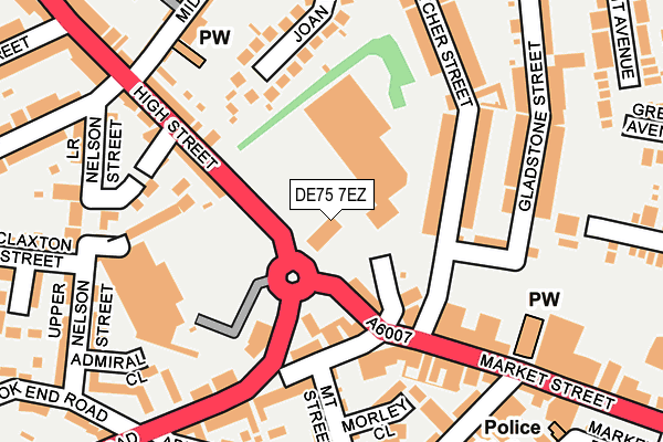 DE75 7EZ map - OS OpenMap – Local (Ordnance Survey)