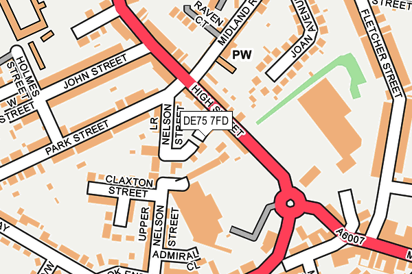 DE75 7FD map - OS OpenMap – Local (Ordnance Survey)