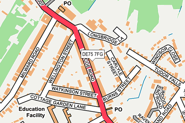 DE75 7FG map - OS OpenMap – Local (Ordnance Survey)