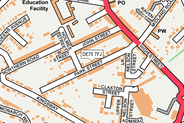 DE75 7FJ map - OS OpenMap – Local (Ordnance Survey)