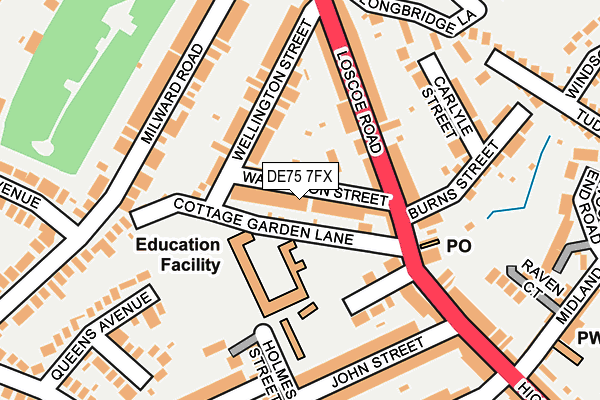 DE75 7FX map - OS OpenMap – Local (Ordnance Survey)