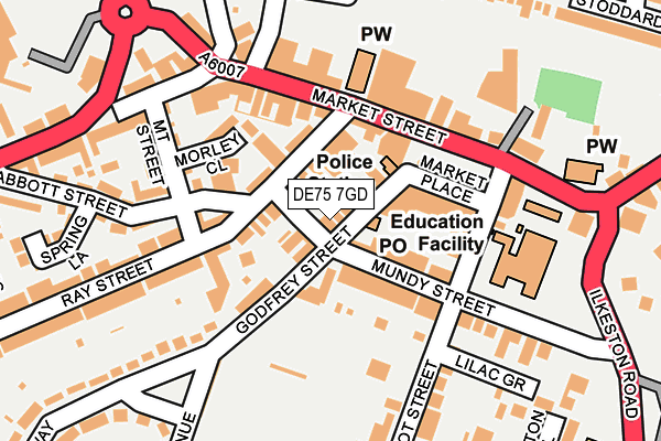 DE75 7GD map - OS OpenMap – Local (Ordnance Survey)