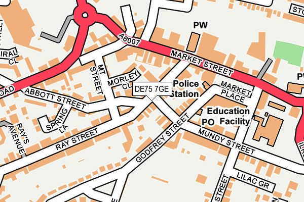 DE75 7GE map - OS OpenMap – Local (Ordnance Survey)