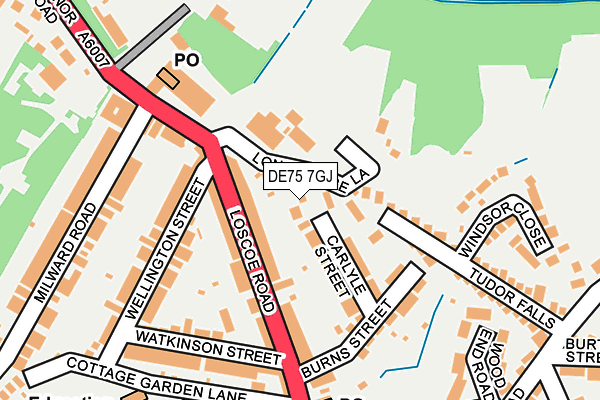 DE75 7GJ map - OS OpenMap – Local (Ordnance Survey)