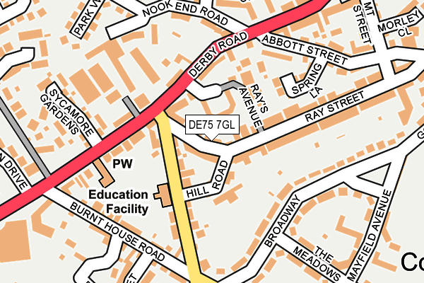 DE75 7GL map - OS OpenMap – Local (Ordnance Survey)