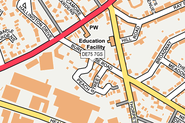 DE75 7GS map - OS OpenMap – Local (Ordnance Survey)