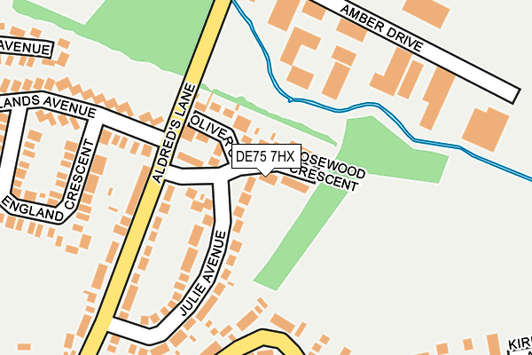 DE75 7HX map - OS OpenMap – Local (Ordnance Survey)
