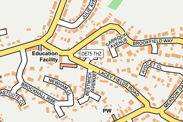 DE75 7HZ map - OS OpenMap – Local (Ordnance Survey)