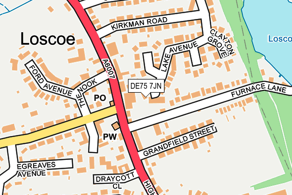 DE75 7JN map - OS OpenMap – Local (Ordnance Survey)