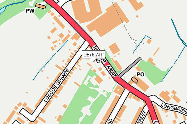 DE75 7JT map - OS OpenMap – Local (Ordnance Survey)