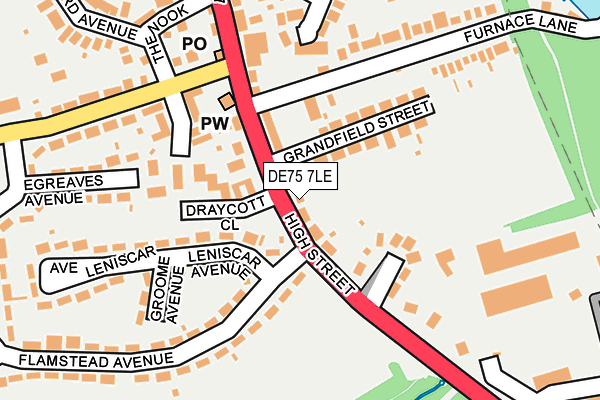 DE75 7LE map - OS OpenMap – Local (Ordnance Survey)
