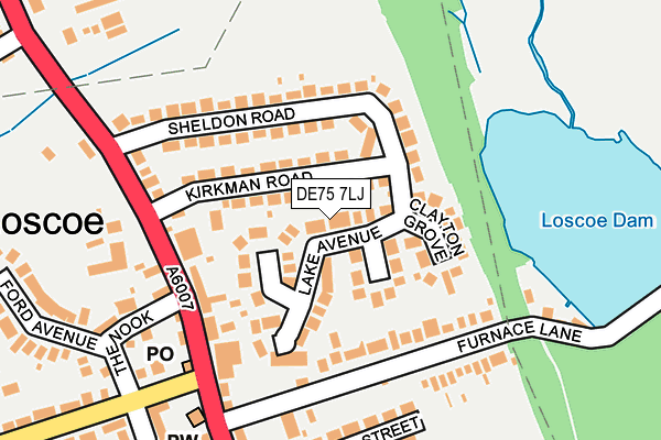 DE75 7LJ map - OS OpenMap – Local (Ordnance Survey)