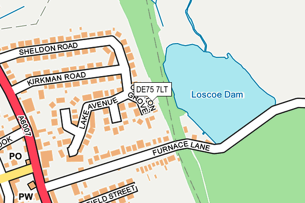 DE75 7LT map - OS OpenMap – Local (Ordnance Survey)