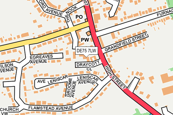 DE75 7LW map - OS OpenMap – Local (Ordnance Survey)