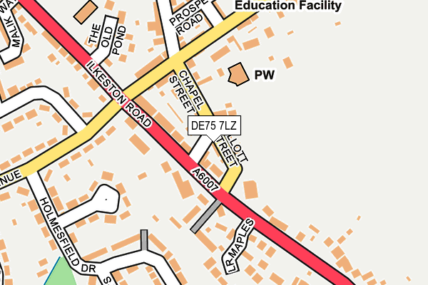 DE75 7LZ map - OS OpenMap – Local (Ordnance Survey)