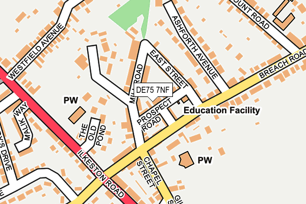 DE75 7NF map - OS OpenMap – Local (Ordnance Survey)