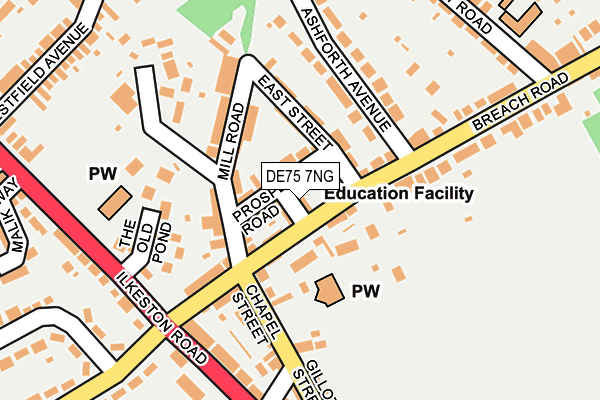 DE75 7NG map - OS OpenMap – Local (Ordnance Survey)