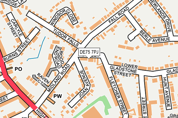DE75 7PJ map - OS OpenMap – Local (Ordnance Survey)