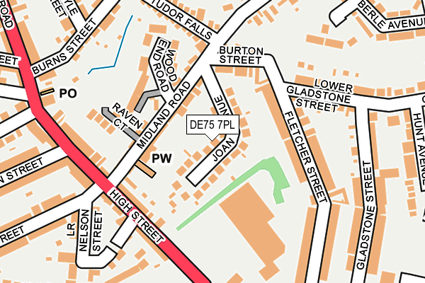 DE75 7PL map - OS OpenMap – Local (Ordnance Survey)