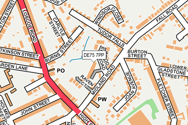 DE75 7PP map - OS OpenMap – Local (Ordnance Survey)